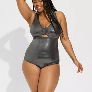 Foil Black One-Piece Swimsuit